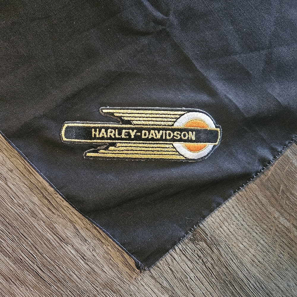 Vintage Harley-Davidson Black Handkerchief / Bandana‎